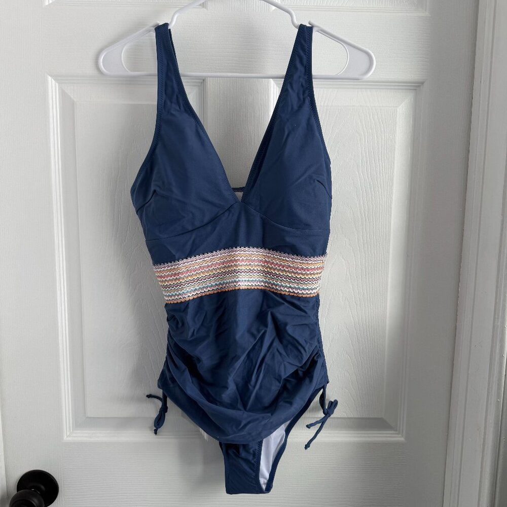 NWT Blooming Jelly Blue 1pc Swimsuit W/ Adjustable Straps Sz Medium